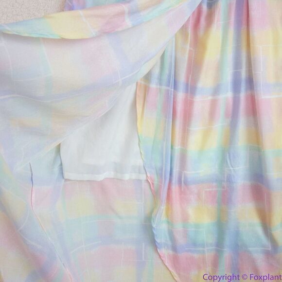 Eloquii Full Sleeve Wrap Dress‎ rainbow color tie-dye, 28 - Picture 7 of 16